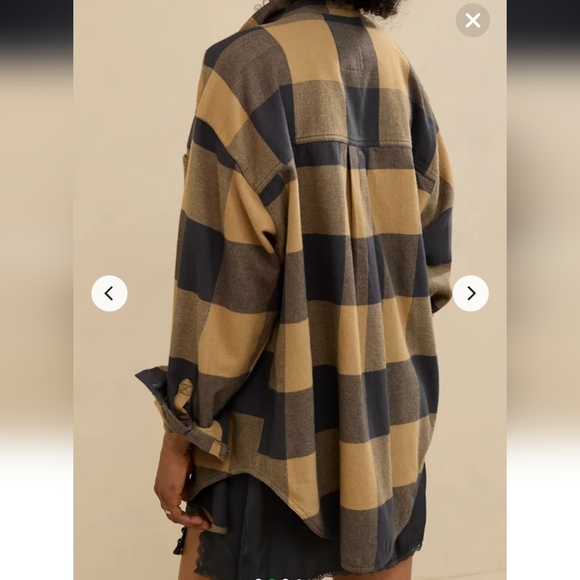 Aerie Men's Casual Plaid Shirt - Navy and Beige NWOT - Picture 7 of 8